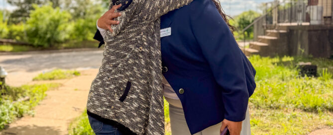 Tyiece disaster case manager with LifeWise StL with tornado survivor one year later-1